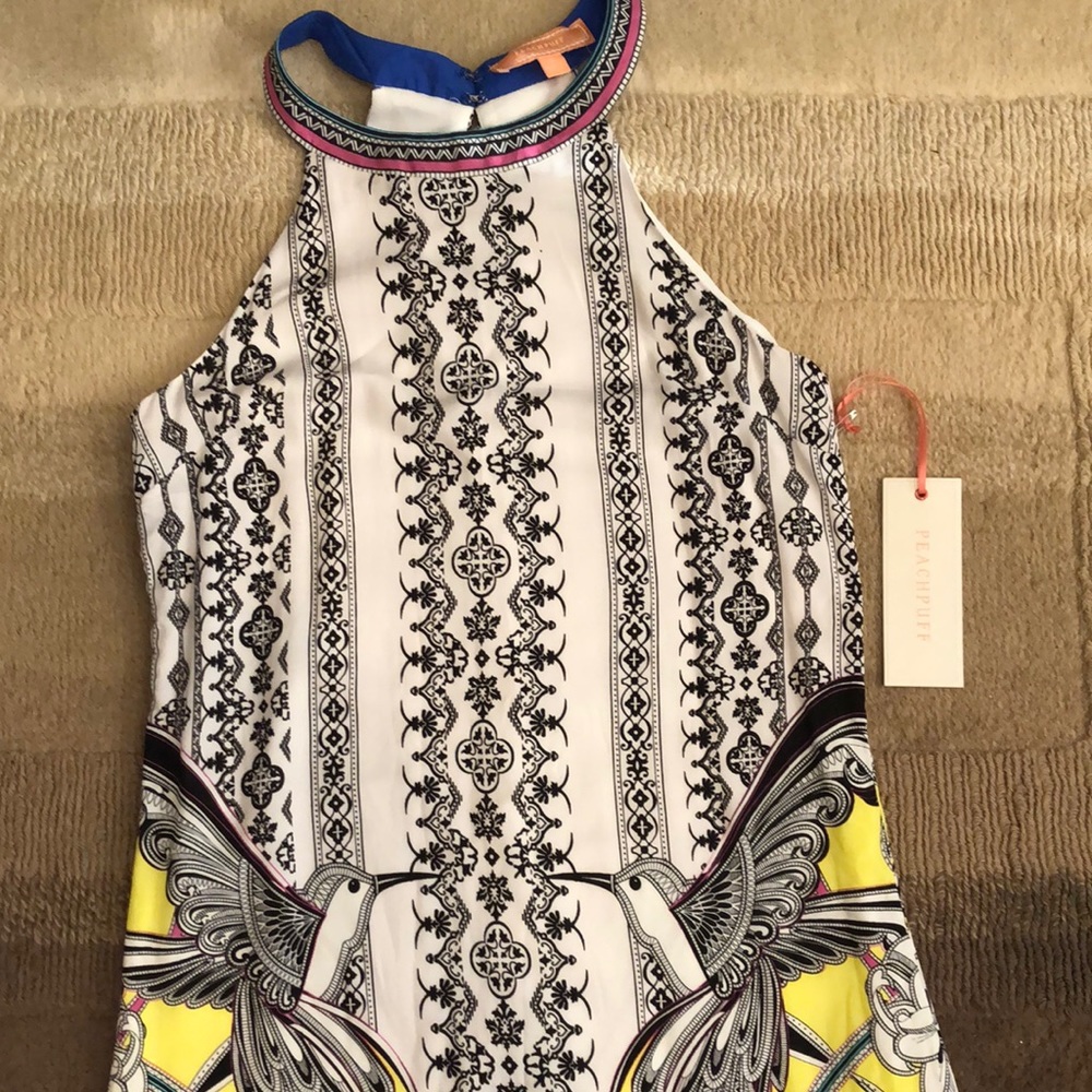 NWT Peach Puff Hummingbird Shift Dress Size S